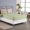 Ver imagem 2 de Jogo Cama Lençol Encanto King Estampado Percal 180 Fios C/ Ponto Palito 3 Peças - Floral - Verde