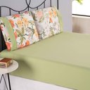 Ver imagem 3 de Jogo Cama Lençol Encanto King Estampado Percal 180 Fios C/ Ponto Palito 3 Peças - Floral - Verde