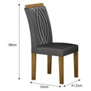 Ver imagem 2 de Cadeira para Mesa de Jantar Doha Mdf Kit 2 Peças Freijó Joli Chumbo - Leifer Móveis
