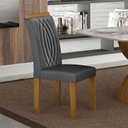 Ver imagem 5 de Cadeira para Mesa de Jantar Doha Mdf Kit 2 Peças Freijó Joli Chumbo - Leifer Móveis