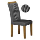 Ver imagem 4 de Cadeira para Mesa de Jantar Doha Mdf Kit 2 Peças Freijó Joli Chumbo - Leifer Móveis