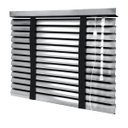 Ver imagem 1 de Persiana Horizontal - 0,80m Larg X 0,80m Alt - Alumínio 50mm com Fita Decorativa - Cor: Prata - Fita