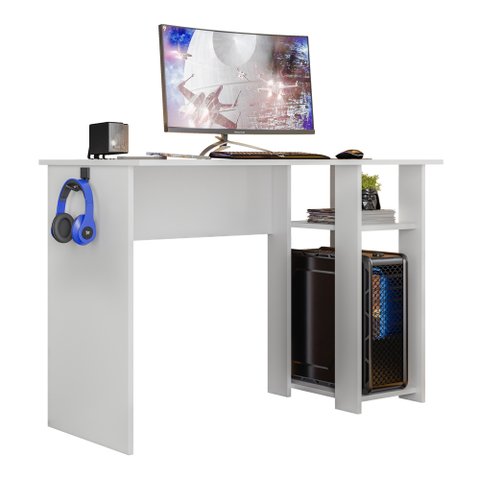 Mesa para Computador Dmx-500 108cm Pc Gamer Setup Branco - Desk Design
