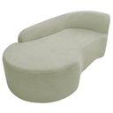 Ver imagem 6 de Recamier Curvo Orgânico 160cm 2 Lugares Lado Esquerdo para Sala de Estar Bouclé Paris Verde Oliva