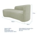 Ver imagem 3 de Recamier Curvo Orgânico 160cm 2 Lugares Lado Esquerdo para Sala de Estar Bouclé Paris Verde Oliva