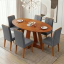 Ver imagem 2 de Conjunto Sala de Jantar Mesa 1,80m Vick 6 Cadeiras Tati