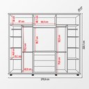 Ver imagem 4 de Guarda Roupa Belgica Reflecta 6 Portas com Vidro 3 Gavetas Cabideiro Nichos Prateleiras - Cinamomo