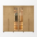 Ver imagem 6 de Guarda Roupa Belgica Reflecta 6 Portas com Vidro 3 Gavetas Cabideiro Nichos Prateleiras - Cinamomo