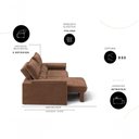 Ver imagem 5 de Sofá com Chaise Ravena 3 Lugares Retrátil e Reclinável 200cm Marrom Cialar Móveis