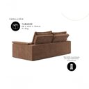 Ver imagem 2 de Sofá com Chaise Ravena 3 Lugares Retrátil e Reclinável 200cm Marrom Cialar Móveis