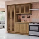 Ver imagem 6 de Armário de Cozinha Compacta com Vidro Reflecta 100% Mdf 192cm Nogueira Celeste Kappesberg