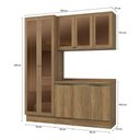 Ver imagem 3 de Armário de Cozinha Compacta com Vidro Reflecta 100% Mdf 192cm Nogueira Celeste Kappesberg