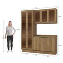 Ver imagem 4 de Armário de Cozinha Compacta com Vidro Reflecta 100% Mdf 192cm Nogueira Celeste Kappesberg