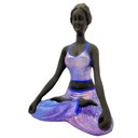 Ver imagem 2 de Bailarina Yoga Yogui Perna Cruzada Degrade de Lilás Pele Preta Imagem em Gesso