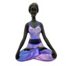 Bailarina Yoga Yogui Perna Cruzada Degrade de Lilás Pele Preta Imagem em Gesso - 1