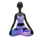 Ver imagem 1 de Bailarina Yoga Yogui Perna Cruzada Degrade de Lilás Pele Preta Imagem em Gesso