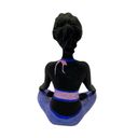 Ver imagem 3 de Bailarina Yoga Yogui Perna Cruzada Degrade de Lilás Pele Preta Imagem em Gesso