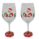 Ver imagem 1 de Kit 2 Taças de Vidro 490 Ml de Natal Papai Noel Vermelho