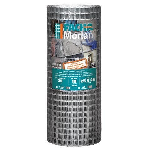 Tela Soldada Fachada 1,0x25m 25x25mm Facha Forte Morlan - Unico