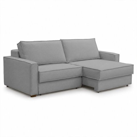Sofá Sala de Estar Nilo Retratil Manual 210cm 3 Lugares Bouclê Cinza m1 - Monari Design