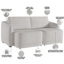 Ver imagem 4 de Sofá Cama para Sala de Estar 2 Lugares 176cm Montserrat K01 Bouclê Creme - Lyam Decor