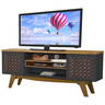 Bancada para Sala de Estar Beatriz 65" Cor Mel e Cinza - Rud Rack - 1