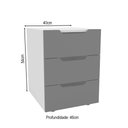 Ver imagem 4 de Mesa de Cabeceira Madri 3 Gavetas Cinza/branco - Politorno