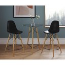 Ver imagem 1 de Mesa Bistrô Eames Eiffel Vidro com 2 Banquetas Pretas de Madeira