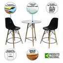 Ver imagem 6 de Mesa Bistrô Eames Eiffel Vidro com 2 Banquetas Pretas de Madeira