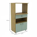 Ver imagem 5 de Balcão Armário Multiuso para Forno 2 Portas 1 Gaveta 60cm Cor Carvalho/verde - Mademóvel