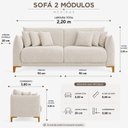 Ver imagem 4 de Sofá Living Nevada 3 Lugares 2,20m Linho Areia