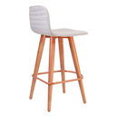 Ver imagem 4 de Meia Banqueta Línea Madeira Nobre e Verniz Pu C/ Linho Cinza