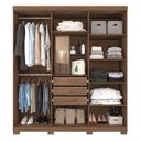 Ver imagem 3 de Guarda-Roupa Casal MDF 6 Portas 3 Gavetas Espelho Interno Giratório Clara Panan Móveis