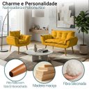 Ver imagem 2 de Kit Namoradeira e Poltrona Decorativa para Sala Recepção Manicure Consultório Alice Tecido Suede