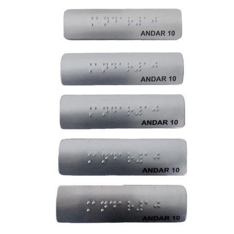 KIT 10 PLACAS BRAILE PARA CORRIMÃO ANDAR 10