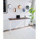 Ver imagem 1 de Escrivaninha Mesa Escritório 135x55 135cm Branco e Nogal