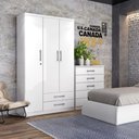 Ver imagem 7 de Guarda-roupa 91cm Solteiro 3 Portas 2 Gavetas Açaí Henn