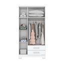 Ver imagem 6 de Guarda-roupa 91cm Solteiro 3 Portas 2 Gavetas Açaí Henn