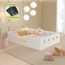 Ver imagem 1 de Cama Casal Montessoriana Infantil Helena Branca Acompanha Lousa Mágica