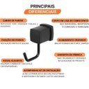 Ver imagem 5 de Cabide para Banheiro Block C38 Meber Metais Preto/Matte