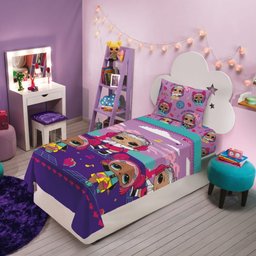 Jogo de Cama Infantil Lepper Lol Solteiro 3 Peças Microfibra Roxo - 2