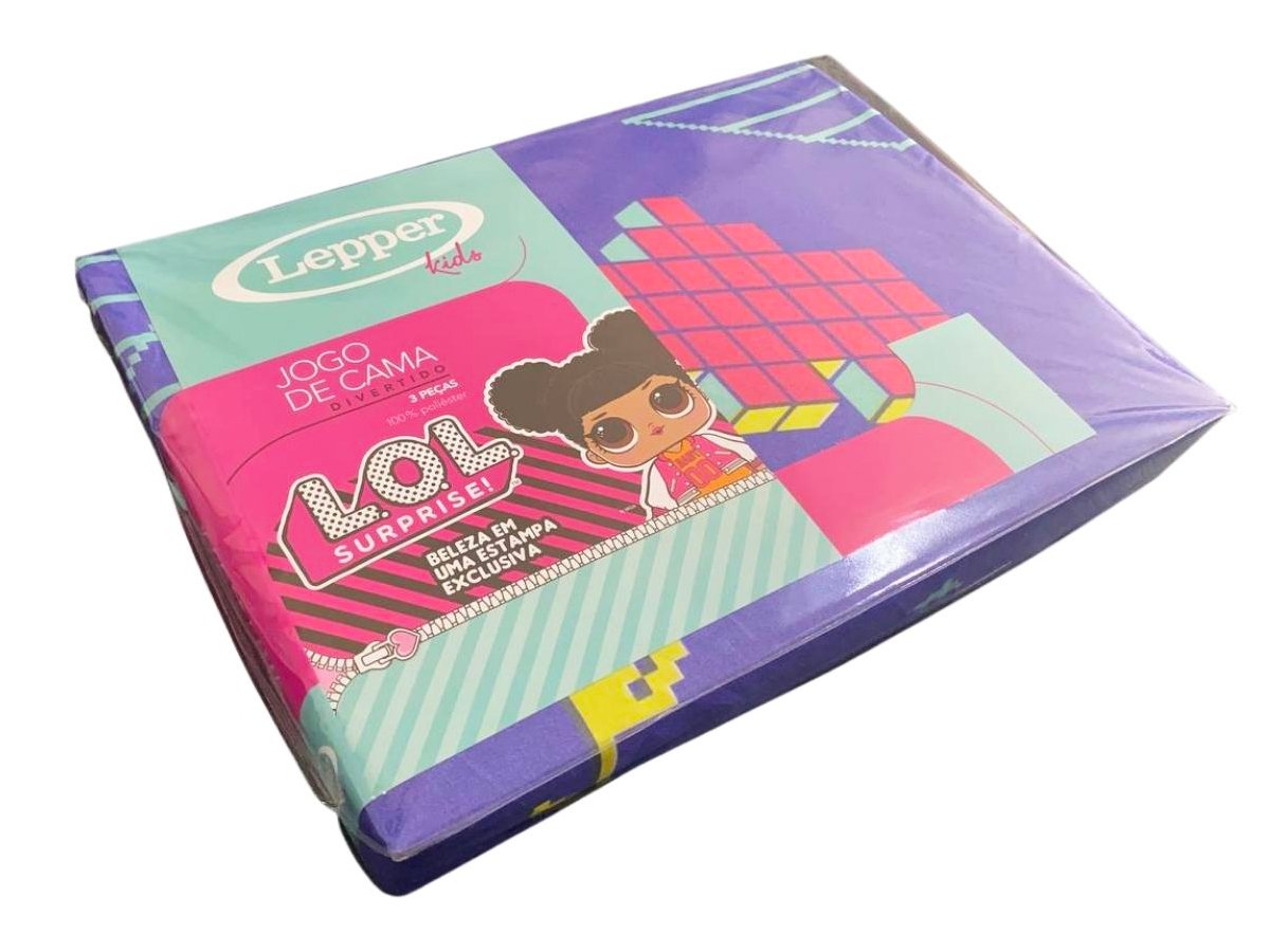 Jogo de Cama Infantil Lepper Lol Solteiro 3 Peças Microfibra Roxo - 4