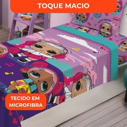 Jogo de Cama Infantil Lepper Lol Solteiro 3 Peças Microfibra Roxo - 4