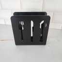 Ver imagem 4 de Conjunto 12 Suporte Porta Guardanapos Preto Acrílico Desenho Talheres Zarg