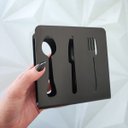 Ver imagem 5 de Conjunto 12 Suporte Porta Guardanapos Preto Acrílico Desenho Talheres Zarg