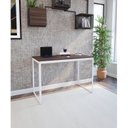Ver imagem 1 de Escrivaninha Mesa Escritório 120x45 120cm Branco e Nogal