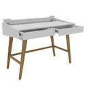 Ver imagem 4 de Escrivaninha Mesa Escritório 100% MDF Retrô Havana 2 Gavetas 110cm Branco e Marrom