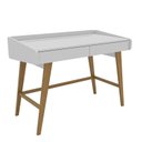 Ver imagem 2 de Escrivaninha Mesa Escritório 100% MDF Retrô Havana 2 Gavetas 110cm Branco e Marrom