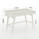 Ver imagem 3 de Escrivaninha Mesa Escritório 100% MDF Retrô Havana 2 Gavetas 110cm Branco e Marrom