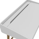 Ver imagem 6 de Escrivaninha Mesa Escritório 100% MDF Retrô Havana 2 Gavetas 110cm Branco e Marrom